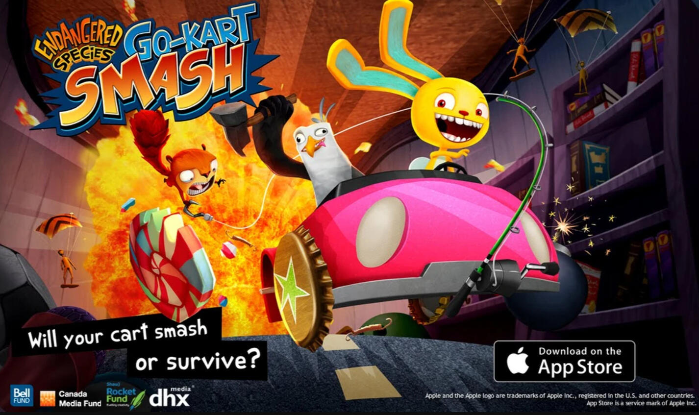 Go-Kart Smash: Main image design, paintover, UA images, Logo Design, Marketing images